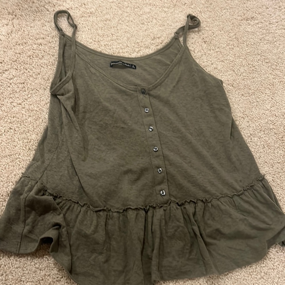 abercrombie olive green tank top